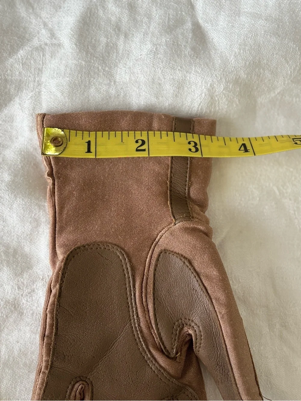 Womens Brown Thinsulate Thermal Insulated Gloves Leather Trim Nylon Spandex S/M